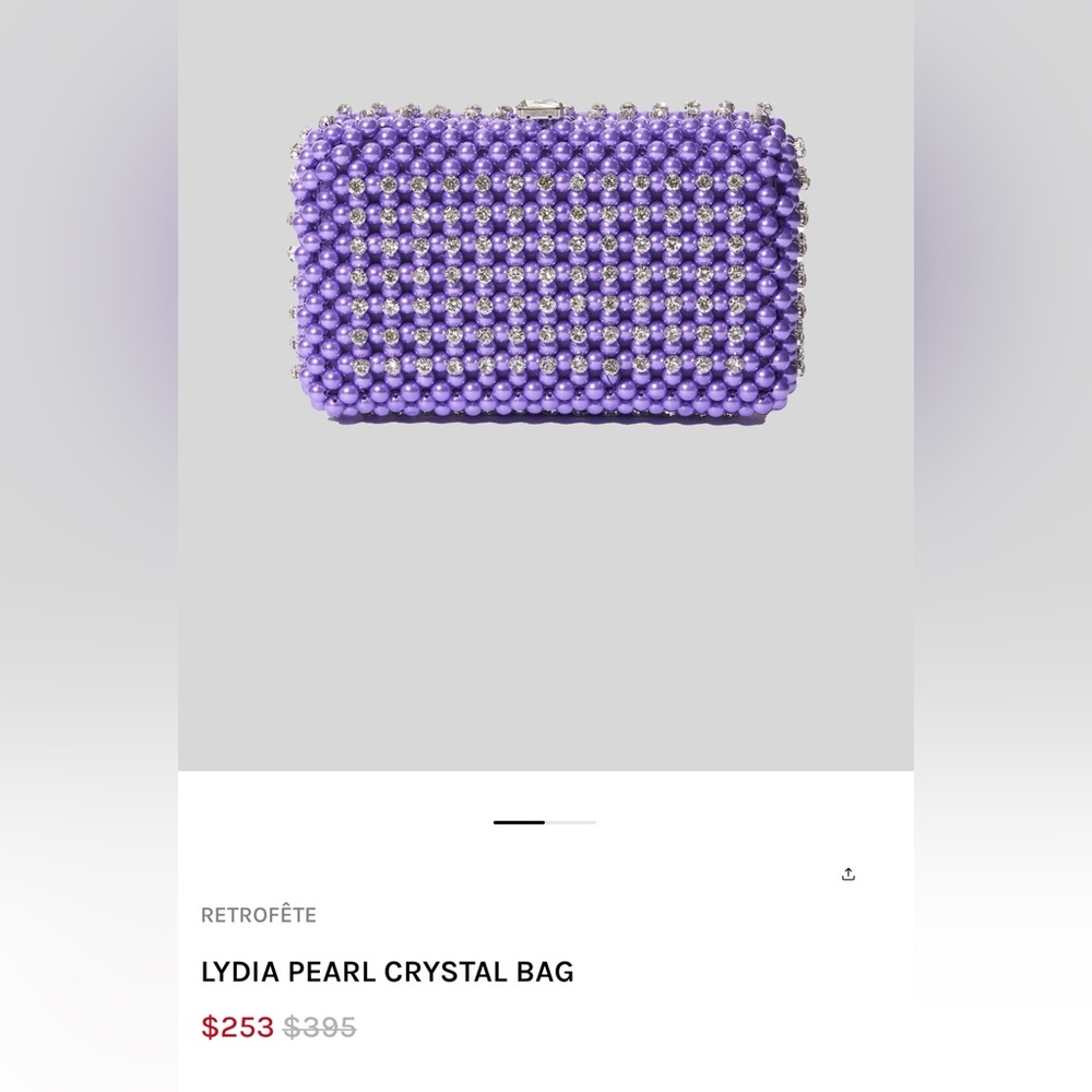 Retrofete- brand new, beautiful purple pearl/ crystal clutch